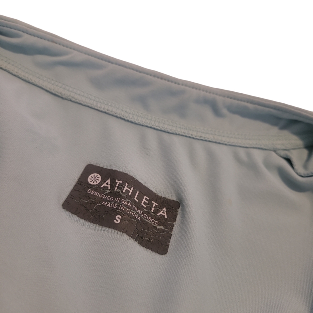 Athleta Baby Blue 1/2 Zip Women's Size Small Swim Top - Picture 3 of 9